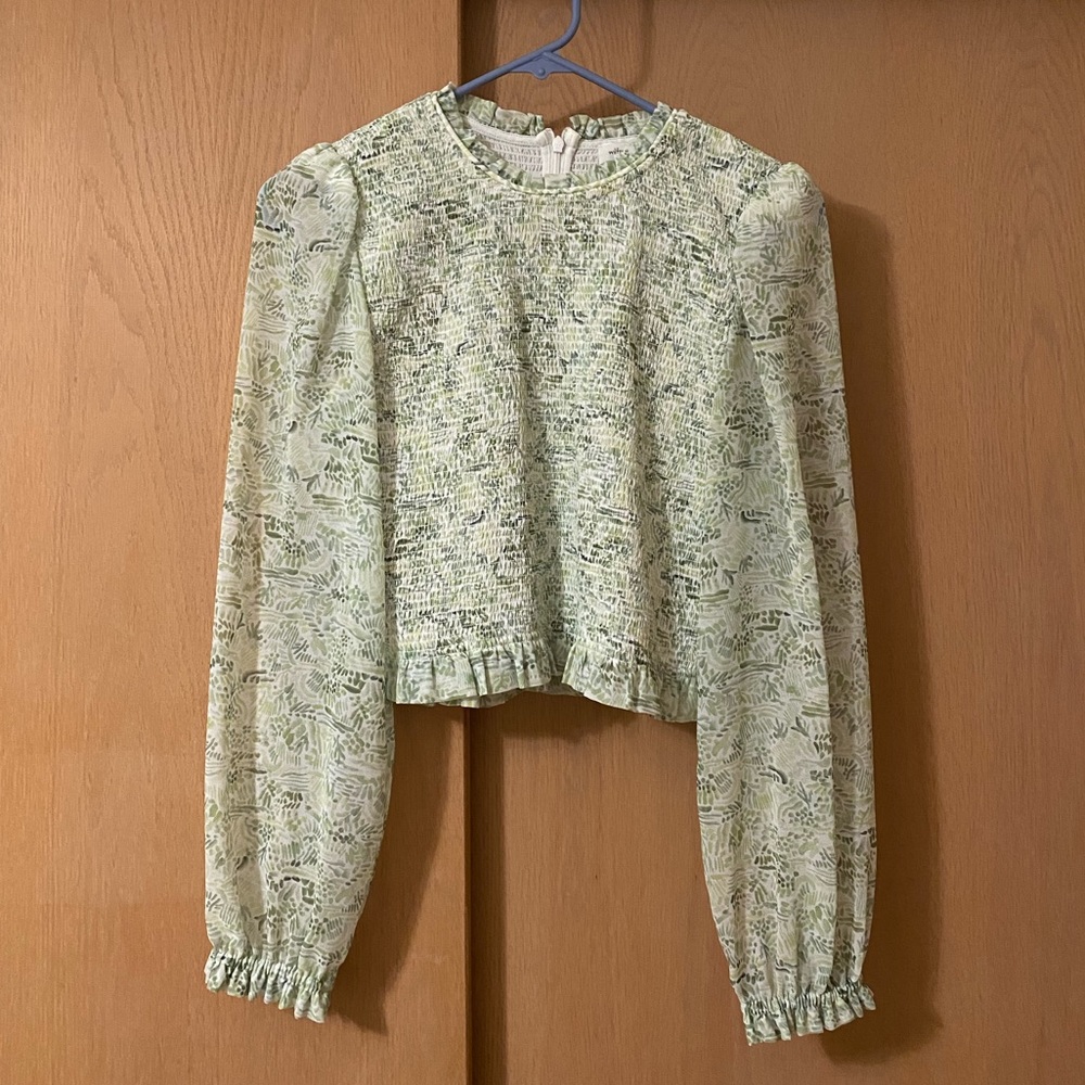 Aritzia Wilfred Tempest Green Long Sleeve Top (Medium)